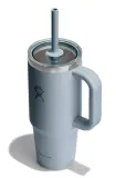 Термокружка с трубочкой и ручкой Hydro Flask All Around Travel Tumbler 24 oz (0,709 л), сталь 18/8, сланцево-серая Shale Gray — фото 2