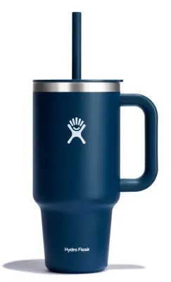 Термокружка Hydro Flask All Around Travel Tumbler 32 oz (0,946 л) с ручкой и трубочкой, темно-синяя Indigo