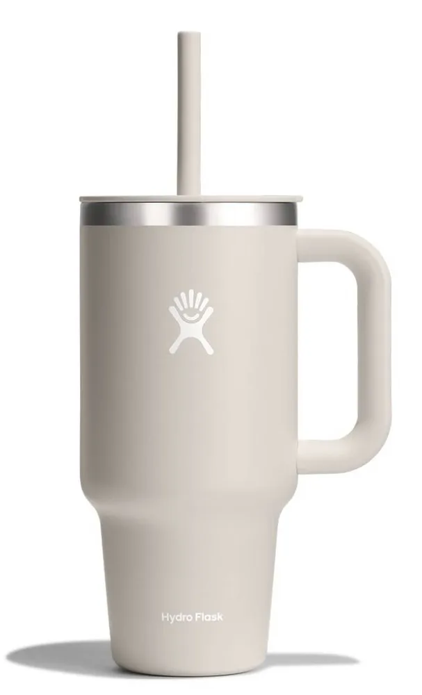 Термокружка Hydro Flask All Around Travel Tumbler 32 oz (0,946 л) с ручкой и трубочкой, молочно-белая Oat