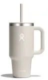 Термокружка Hydro Flask All Around Travel Tumbler 32 oz (0,946 л) с ручкой и трубочкой, молочно-белая Oat — фото 1