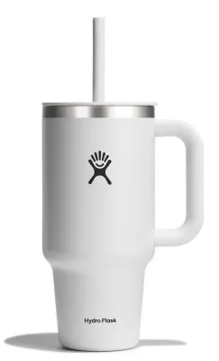 Термокружка Hydro Flask All Around Travel Tumbler 32 oz (0,946 л) с ручкой и трубочкой, белая White