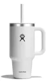 Термокружка Hydro Flask All Around Travel Tumbler 32 oz (0,946 л) с ручкой и трубочкой, белая White — фото 1