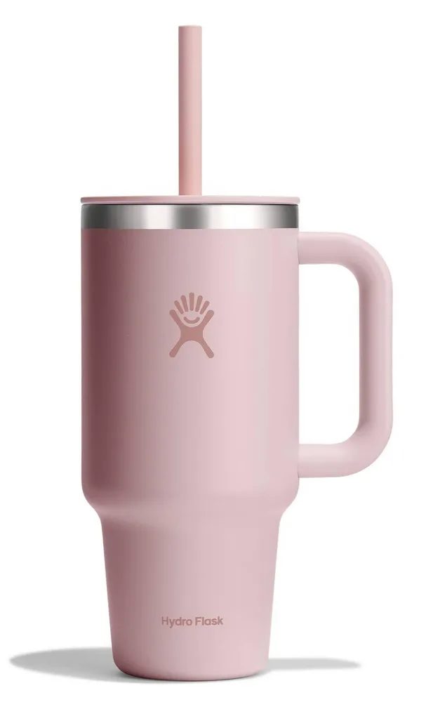 Термокружка Hydro Flask All Around Travel Tumbler 32 oz (0,946 л) с ручкой и трубочкой, пудрово-розовая Trillium