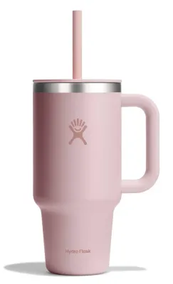 Термокружка Hydro Flask All Around Travel Tumbler 32 oz (0,946 л) с ручкой и трубочкой, пудрово-розовая Trillium