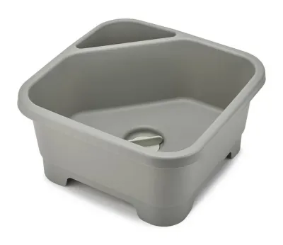Таз для мытья посуды Joseph Joseph Duo с пробкой и отсеком для губки, 34 x 34 x 17 см, серый