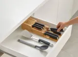 Органайзер для ножей в ящик бамбуковый Joseph Joseph DrawerStore, двухуровневый, 39,7 x 11,5 x 8,4 см, бежевый — фото 6