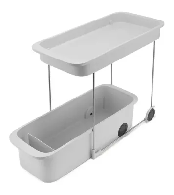 Органайзер для кухонного шкафа двухуровневый Joseph Joseph CupboardStore на колёсиках, 20 x 47 x 33,5 см, серый