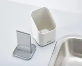 Сушилка для столовых приборов Joseph Joseph Duo с прорезью для ножа и сливом, 18,5 x 11,5 x 12 см, серая — фото 3