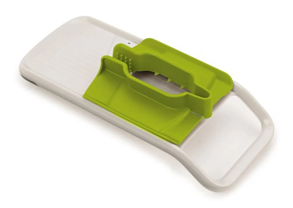 Шинковка для овощей Joseph Joseph Duo Multi-Grip ручная, с держателем-чехлом, 6 x 9,5 x 23 см, серо-зелёная