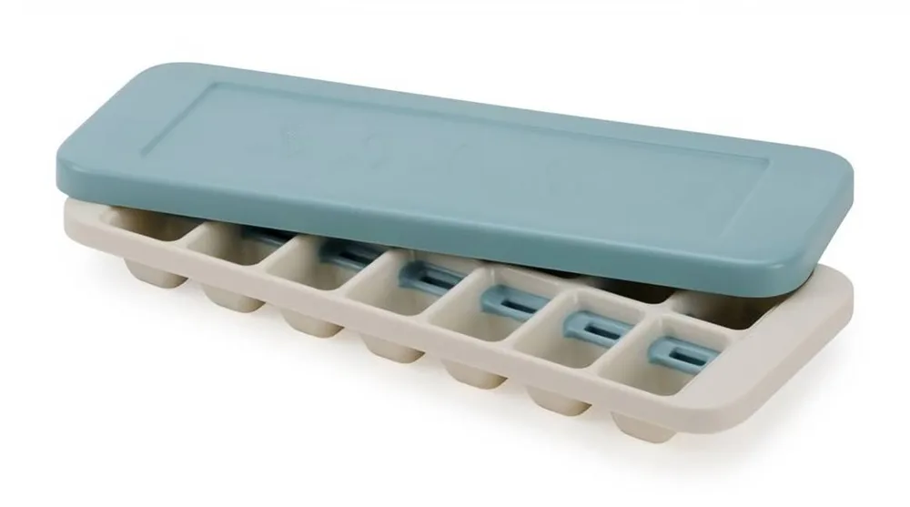 Форма для льда Joseph Joseph Duo Easy Release с крышкой, 14 крупных кубиков, 32,1 x 13 x 3,5 см, бело-синяя