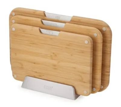Набор разделочных досок Joseph Joseph Nest Bamboo, 3 шт. со стойкой, бамбук и нержавеющая сталь, бежевый