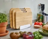 Набор разделочных досок Joseph Joseph Nest Bamboo, 3 шт. со стойкой, бамбук и нержавеющая сталь, бежевый — фото 6