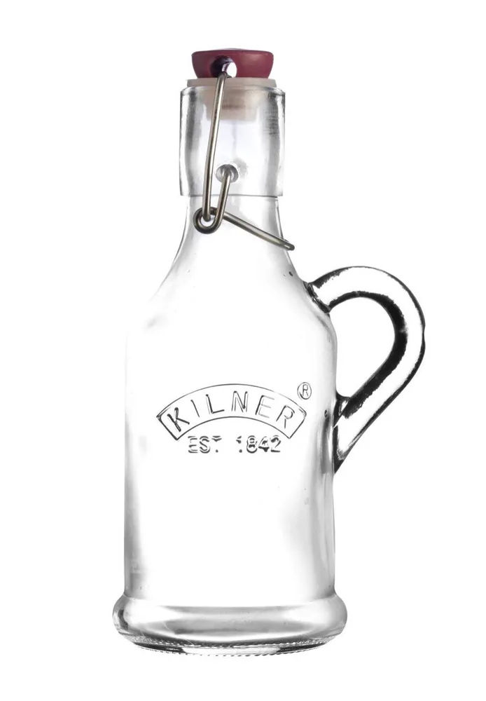 Бутылка-графин Kilner Clip Top Bottles 200 мл с ручкой и бугельной пробкой, стекло, прозрачная
