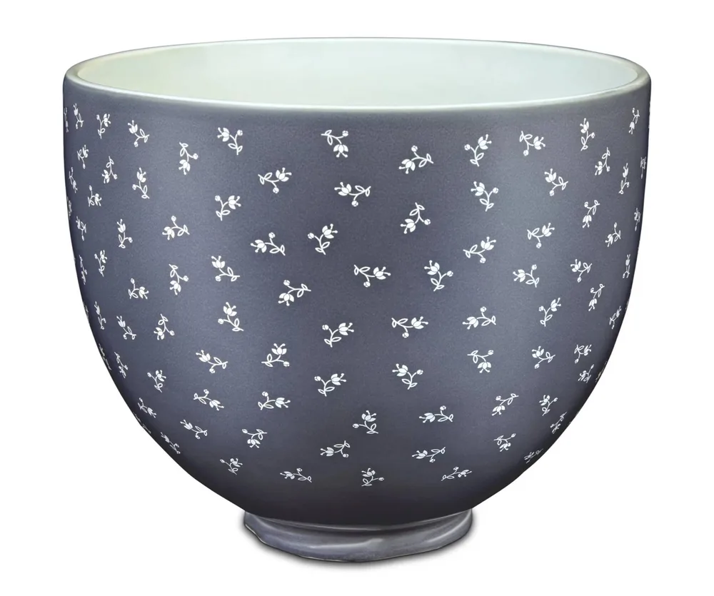 Керамическая чаша для миксера KitchenAid 4,7 л Blue Vintage Florals для Artisan 5 и Classic, синяя