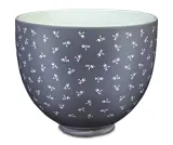 Керамическая чаша для миксера KitchenAid 4,7 л Blue Vintage Florals для Artisan 5 и Classic, синяя — фото 1