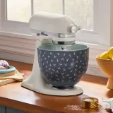 Керамическая чаша для миксера KitchenAid 4,7 л Blue Vintage Florals для Artisan 5 и Classic, синяя — фото 3