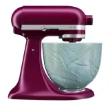 Чаша керамическая для миксера KitchenAid Spring Leaves 4,7 л сине-зелёная — фото 2