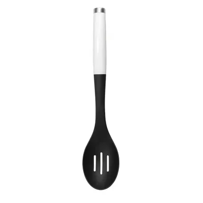 Кухонная ложка с отверстиями KitchenAid Classic White 34 x 7 см, пластик, белая
