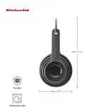 Набор мерных ёмкостей KitchenAid Charcoal Grey, 237, 118, 79 и 59 мл, пластик BPA Free, серый — фото 4