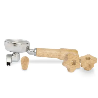 Холдер La Pavoni 58 мм с ручкой из дуба для кофемашин Botticelli Evolution, Cellini Classic, Mini Cellini