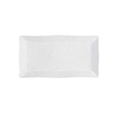 Поднос сервировочный фарфоровый La Porcellana Bianca Florentina 30 x 16 см, белый