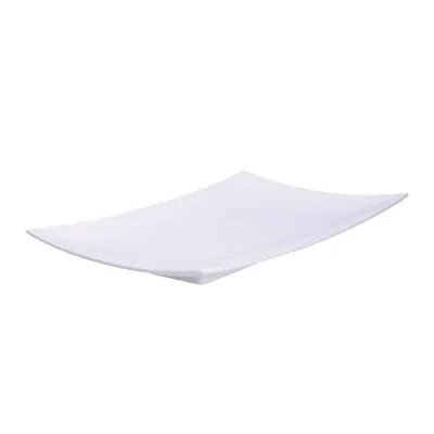 Подносы сервировочные фарфоровые La Porcellana Bianca Essenziale Gourmet 35 x 23 см, набор 2 шт, белые