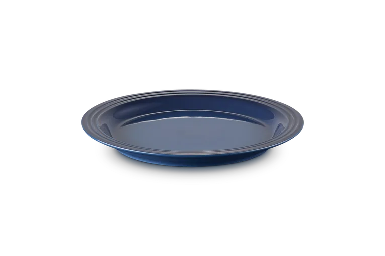 Тарелка обеденная большая Le Creuset 27,3 см, каменная керамика, ink, тёмно-синяя
