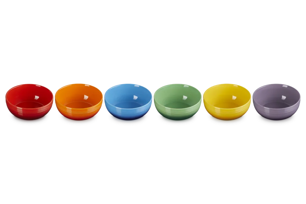 Миски для мюсли Le Creuset Coupe Rainbow из каменной керамики, набор 6 шт, разноцветные