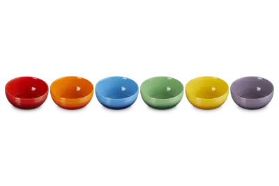 Миски для мюсли Le Creuset Coupe Rainbow из каменной керамики, набор 6 шт, разноцветные