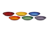 Тарелки большие Le Creuset Rainbow 27.3 см, набор 6 шт, каменная керамика, разноцветные — фото 1