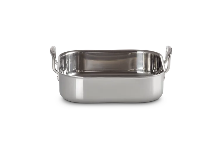 Жаровня Le Creuset 3-ply квадратная для запекания 26 см из нержавеющей стали, серебристая