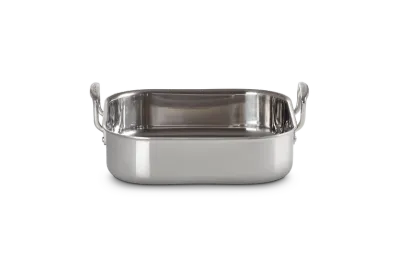 Жаровня Le Creuset 3-ply квадратная для запекания 26 см из нержавеющей стали, серебристая