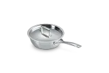 Сковорода-сотэ Le Creuset 3-ply с крышкой 20 см, 1,9 л, нержавеющая сталь, для индукционных плит, серебристая — фото 2