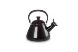 Чёрный чайник Le Creuset Kone 1,6 л, эмалированная сталь, свисток, складная ручка — фото 1