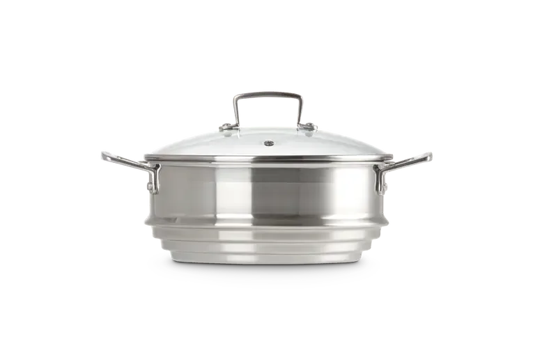 Вставка для варки на пару Le Creuset большая из нержавеющей стали со стеклянной крышкой, 34 x 24 см