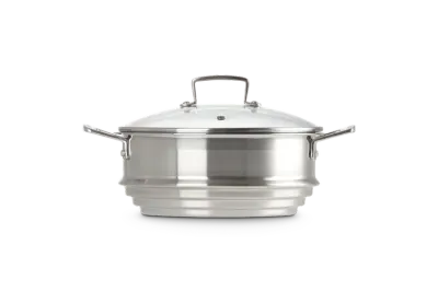 Вставка для варки на пару Le Creuset большая из нержавеющей стали со стеклянной крышкой, 34 x 24 см
