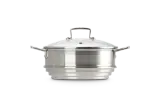 Вставка для варки на пару Le Creuset большая из нержавеющей стали со стеклянной крышкой, 34 x 24 см — фото 1