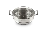 Вставка для варки на пару Le Creuset большая из нержавеющей стали со стеклянной крышкой, 34 x 24 см — фото 2