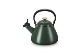 Зелёный чайник Le Creuset Kone 1,6 л Forêt, эмалированная сталь, свисток, складная ручка — фото 2