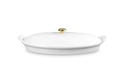 Форма для запекания рыбы Le Creuset из каменной керамики с крышкой, белая