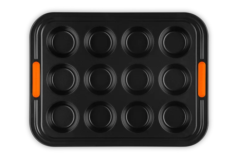 Форма для маффинов Le Creuset на 12 штук, углеродистая сталь с двухслойным антипригарным покрытием, чёрная