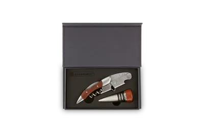 Штопор «друг официанта» и затвор для вина Le Creuset GS 190, набор в коробке, сталь и дерево
