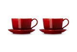 Кружки в форме сердца с блюдцами Le Creuset, каменная керамика, 2 шт по 220 мл, вишнёвые — фото 2