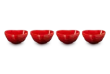 Мини-пиалы Le Creuset в форме сердца, каменная керамика, набор 4 шт, вишнёвые — фото 3