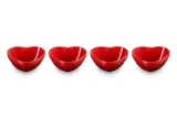 Мини-пиалы Le Creuset в форме сердца, каменная керамика, набор 4 шт, вишнёвые — фото 4