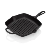 Квадратная сковорода-гриль Le Creuset Signature, эмалированный чугун, 6,2 л, чёрный мат, можно мыть в посудомоечной машине — фото 1