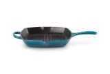 Квадратная сковорода-гриль Le Creuset Signature, эмалированный чугун, для индукции, газа и духовки, deep teal — фото 1
