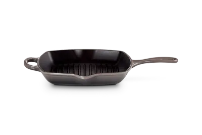 Квадратная сковорода-гриль Le Creuset Signature, эмалированный чугун, с ручками и носиками, Flint серый