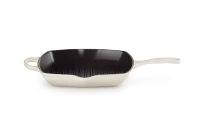 Сковорода-гриль квадратная Le Creuset Signature Meringue, эмалированный чугун, кремовая, для индукции и духовки
