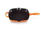 Квадратная сковорода-гриль Le Creuset Signature, эмалированный чугун, с носиками для слива, пламенная — фото 1
